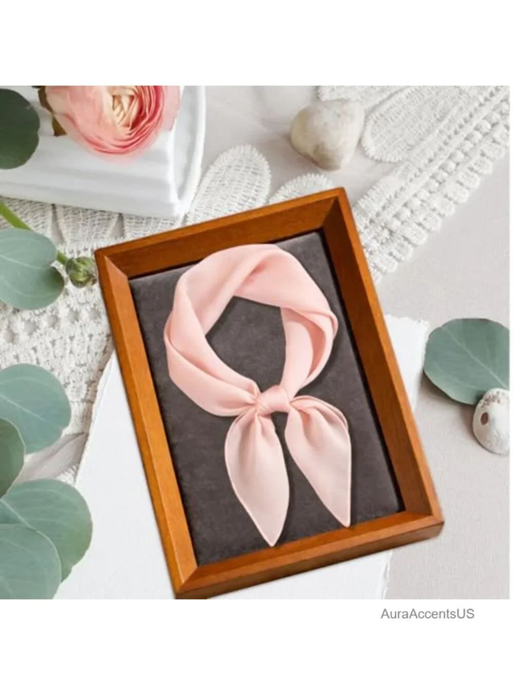 27.5-Inch Square Satin Scarf, Silk-Like Polyester Fashion Scarf, Versatile Hair